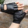 OLOEY Punk Rivet Half-Finger Stage Performance Gloves