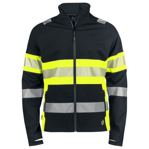 Casaco masculino impermeável de alta visibilidade Projob M preto/amarelo