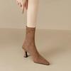 Fashion Women Stretch Ankle Boots Sexy Pointed Toe Short Botas Shoes Fashion Partys Stiletto High Heel Socks  Botas De Mujer