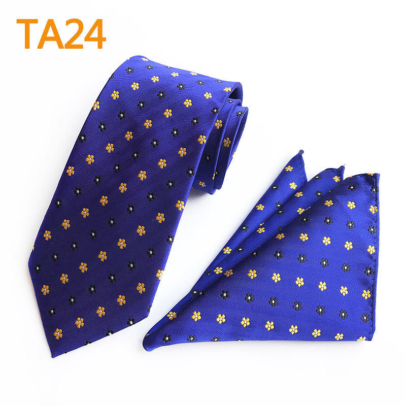 Polyester Large Waist Men'S Tie Men'S Pocket Towel Two-Piece Set