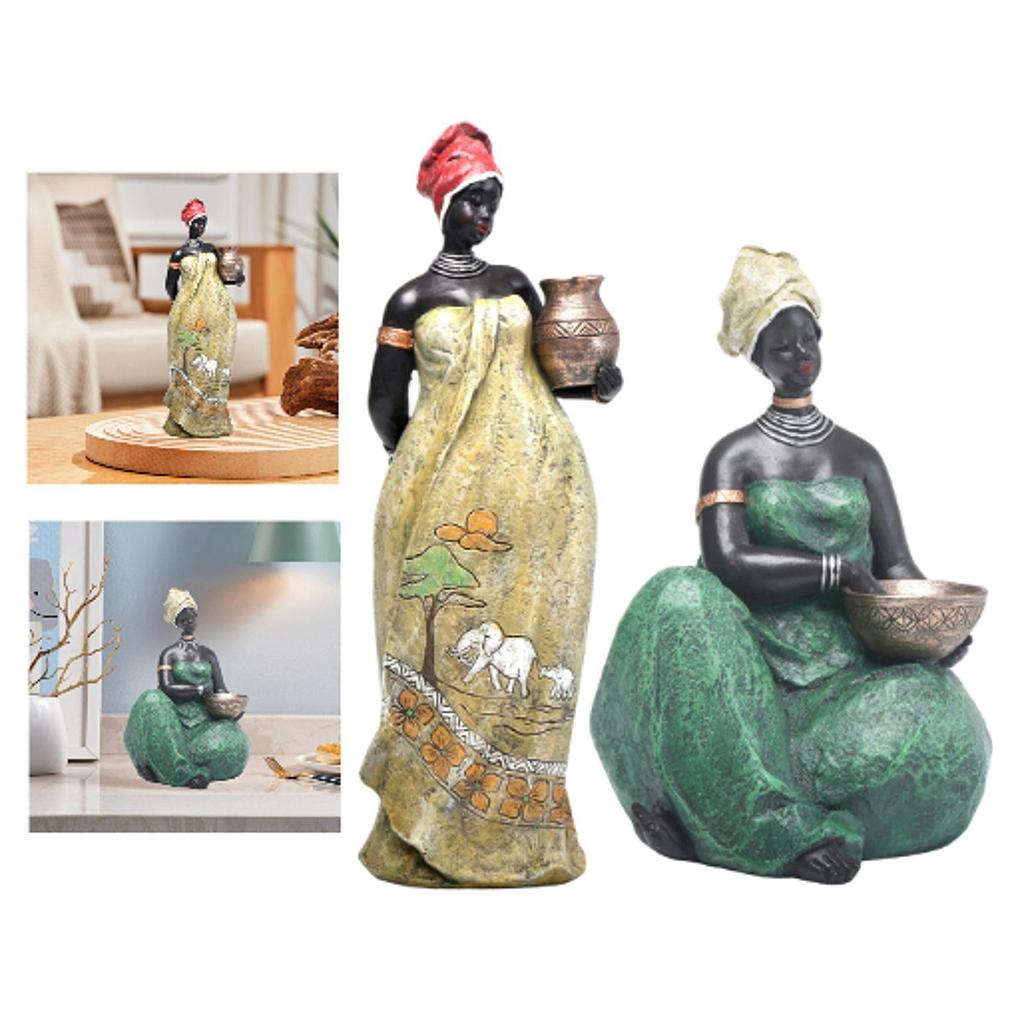African women's statue, collector sculpture tribal lady figures resin Harz human