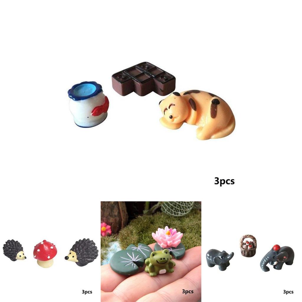 Adorable Cow Pig Dog Resin Ornaments For Miniature Garden And Home Decor