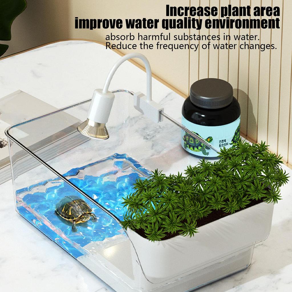 Small Turtle Tank Reptile Terrarium Pet Reptile Habitat Crab Tank Tortoise Breeding Box Home Office Desktop Decoration Fish Tank