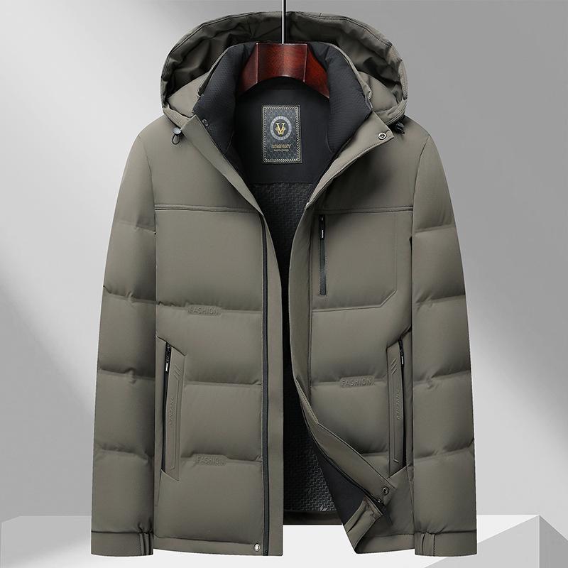 2025 Autumn/Winter Men's Hooded Down Jacket: Warm, Casual, Cold Protection for Middle-aged