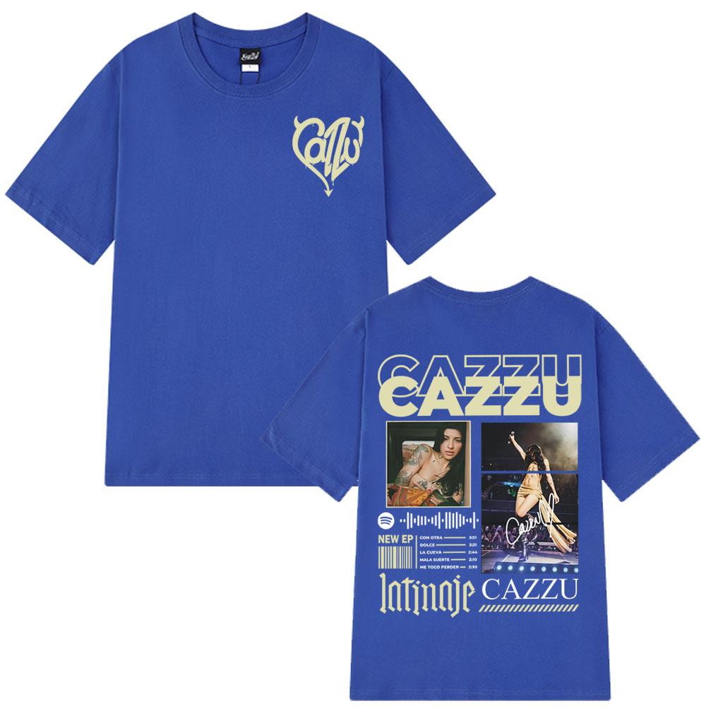 Singer Cazzu 2025 New Album Print TShrit Men Women Oversized Cotton T Shrits Casual Crewneck Short Sleeve Cozy Aesthetic T-shirt