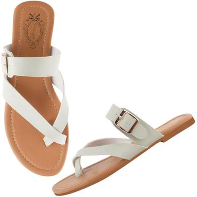 Shoetopia Stylish Side Buckle Detailed Green Flats For Women & Girls /Eu38