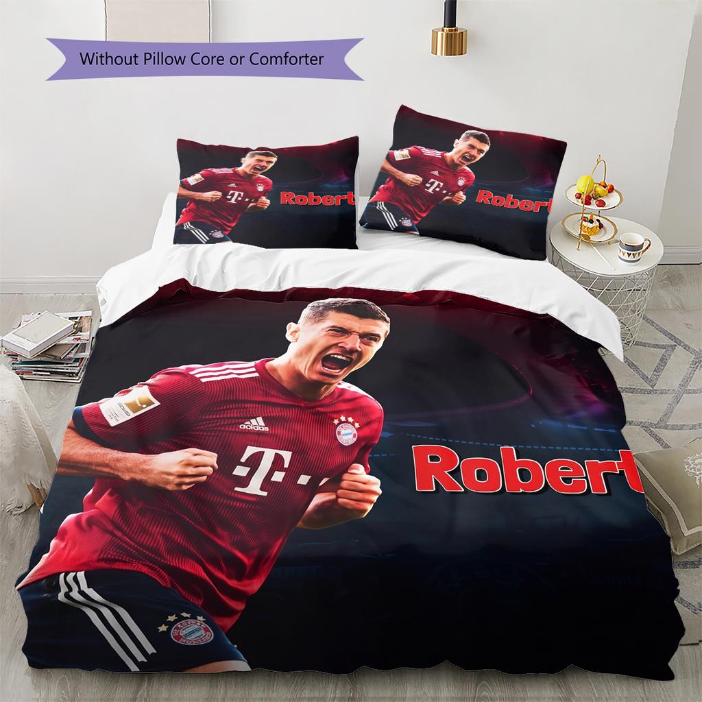 Biancheria da letto con motivo Robert Lewandowski Decorazione per la casa Regalo di Compleanno e Festa (1 * copripiumino + 2 * federa, senza nucleo)