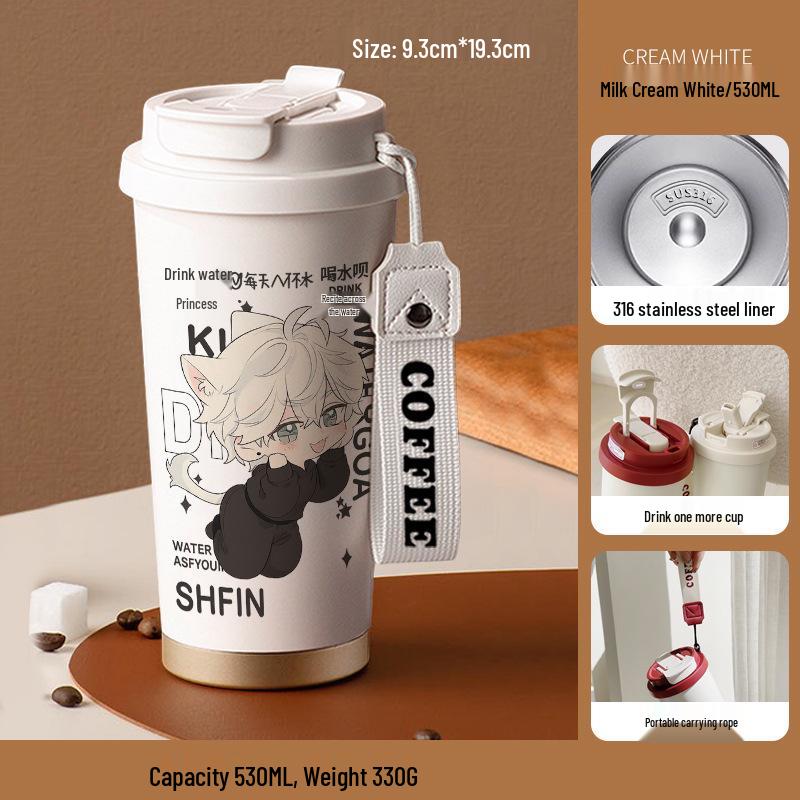 The Little Mermaid Stainless Steel Insulated Water Cup, Large Capacity, Anime Design, Unisex Gift