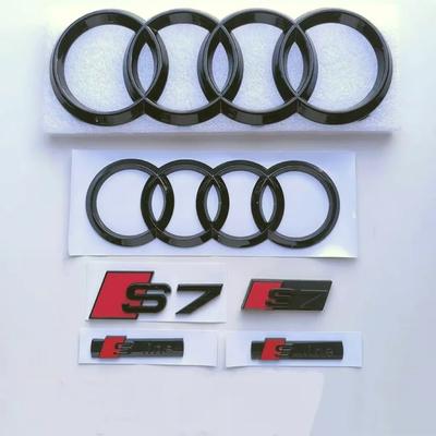 For Hbkd6 RS3 ABS Car Hood Front Grille Emblem Trunk Badge for Hbkd6 S7 2019-2024 Before 2019 4-Ring Logo Sline Sticker Replaced Accessories
