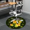 1PC Nasturtiums Office Round Rug, Non slip, Soft and Durable Office Rug for Interior Decoration, Perfect for Office