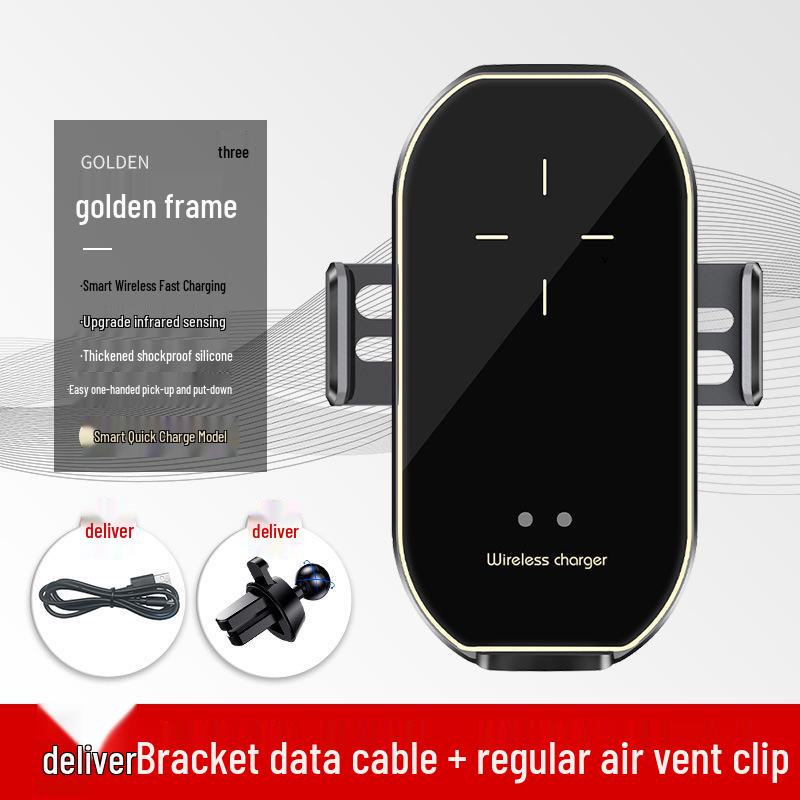 Wireless Magnetic Car Phone Holder & Charger for Air Vent золотой