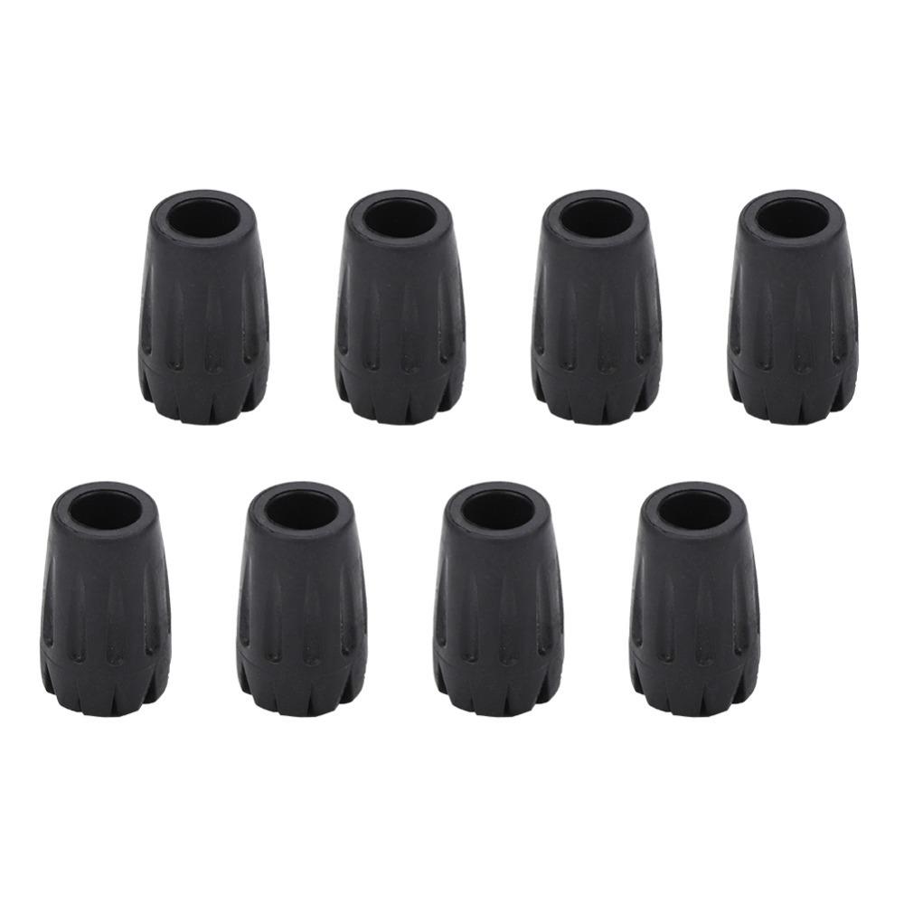 

8 Pcs Black Walking Stick Head Shock Absorption Trekking Protector Pole Hiking Pole Walking Sticks чорний