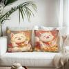 Cute Lucky Cat Pillow Case Fashion Square Pillowcase Bedroom Sofa Room Ins Decoration Leisure