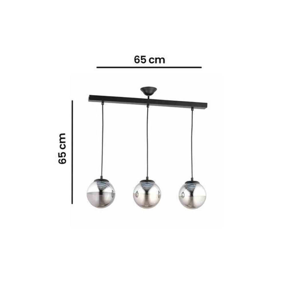 Nisa Luce Island 3-reihiger Kronleuchter, geräucherte Beschichtung / Schwarz