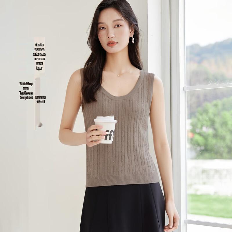 

Handu Yishe Women s Round Neck Sleeveless Knit Top One Size