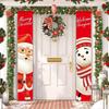 1pair Cute Christmas Porch Sign Cloth Christmas Hanging Banner  Xmas Navidad Gift