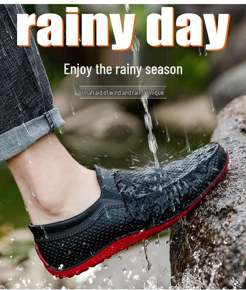 Men's Low-Top Non-Slip Waterproof Rain Boots for Fishing, Men/Women/Teenagers Rubber Shoes