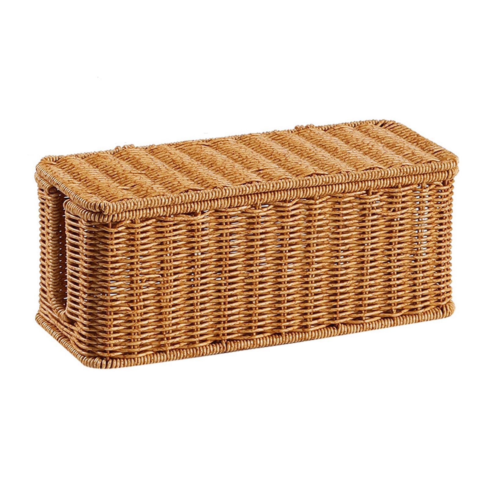 

Hand-Woven Cord Cable Storage Box Under Desk Cable Management Box for Desktop TV Set Storage