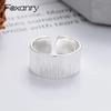 Foxanry Copper Color Stripe Wide Rings For Women Couples Minimalist Fashion Classic Personality Elegant Handmade Party Jewelry