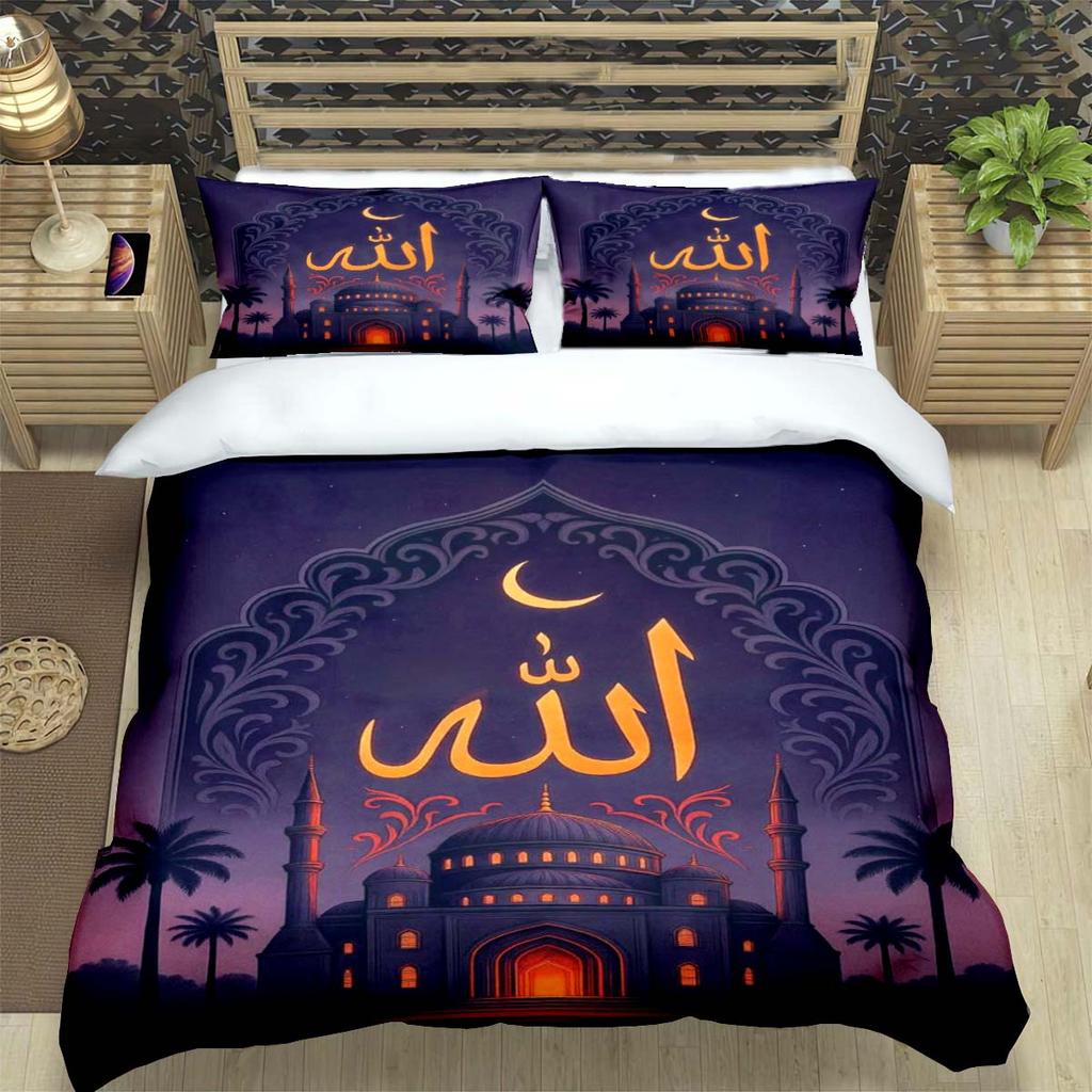 Fashion Muslim Prayer  Print Bedding Sets Bed Supplies Set Duvet Cover Bed Comforter Set Bedding Set Luxury Gift