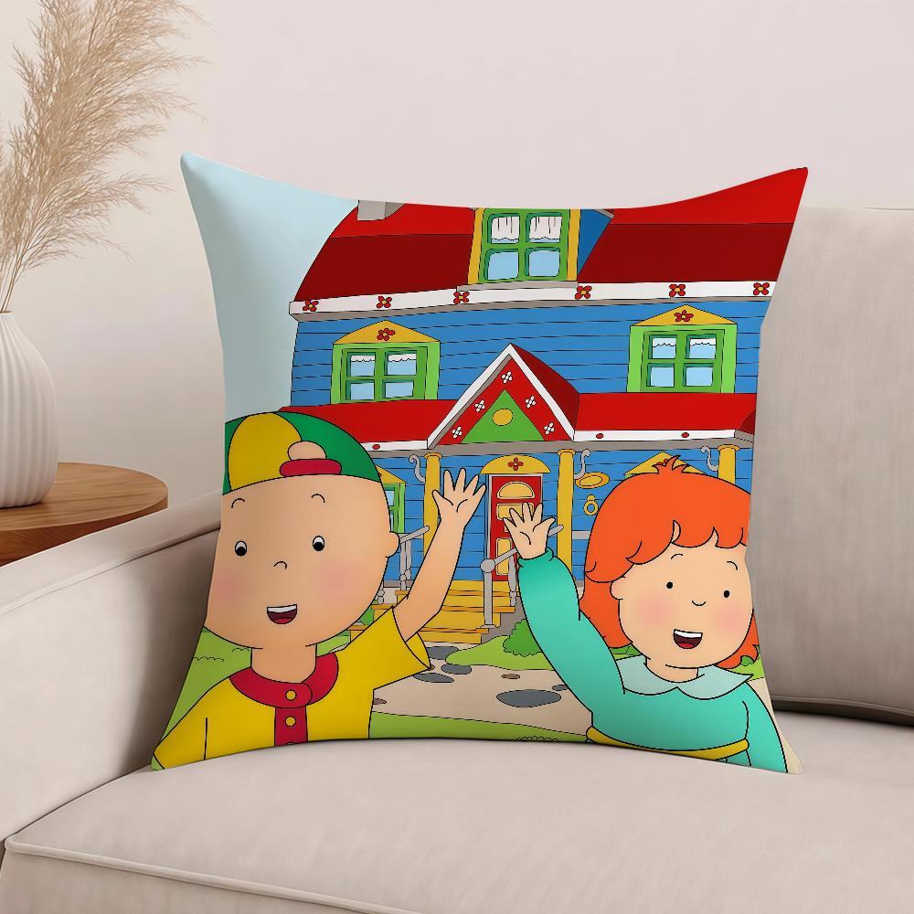 Tecknad Caillou Kuddfodral Kontorskuddar Lämpliga för Soffa Bil Sovrum Dekorativt Kuddfodral