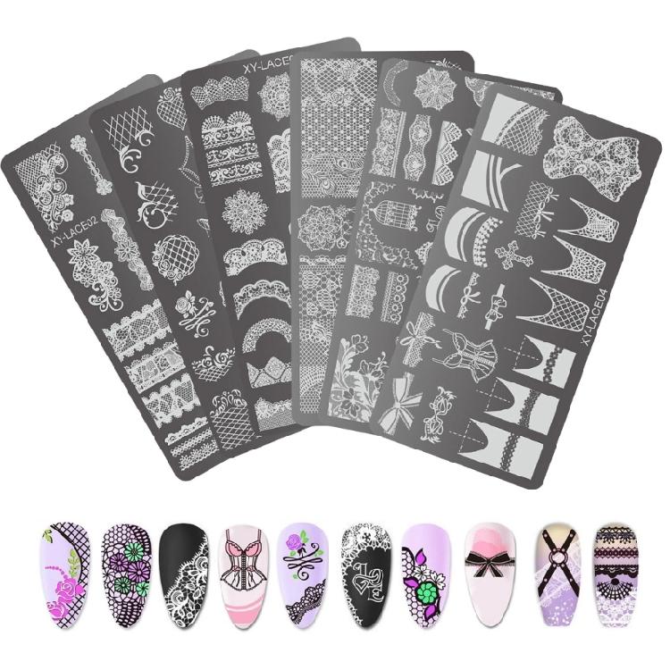 Nails Stencil Stamp Flowers Nails Stamping Templates French Nails Stamping Plates Nails Art Stencils for Nails Salon