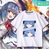 Touhou Project T Shirt Hinanawi Tenshi Cute Cartoon Print Tshirt Harajuku Fashion High Quality Cotton Short Sleeve Tee Tops