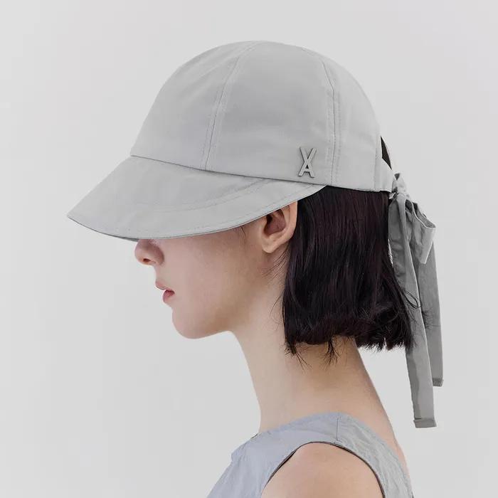 VA Studded Ribbon Bonnet Hat Grey