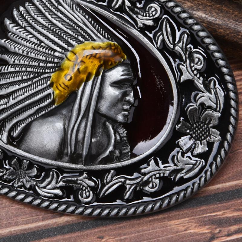 Boucle de ceinture en métal indien pour homme, ceinture de cowboy occidentale, boucle adaptée à une ceinture de 1,5" de large