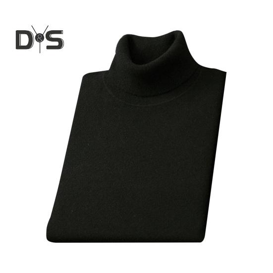 Sonbahar Kış Erkek Kazak Yarım Yüksek Yaka Örme Kalın Peluş Astar Elastik Uzun Kollu Sıcak Düz Renk Alt Örgü Gevşek Günlük Giyim Kazaklar