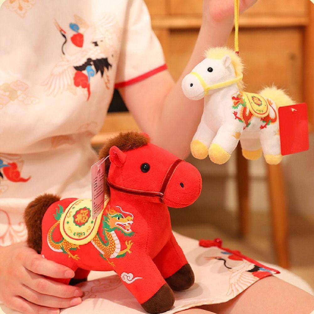 Mascot Dolls Plush Horse Keychain Creative Plush Horse Doll Pendant Year of Horse