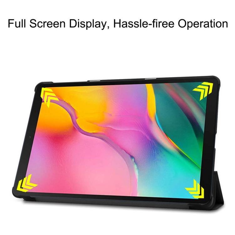 Custer Texture Horizontal Flip PU Leather Case for Galaxy Tab A 10.1 2019 , with Three-folding Holder & Sleep / Wake-up Function