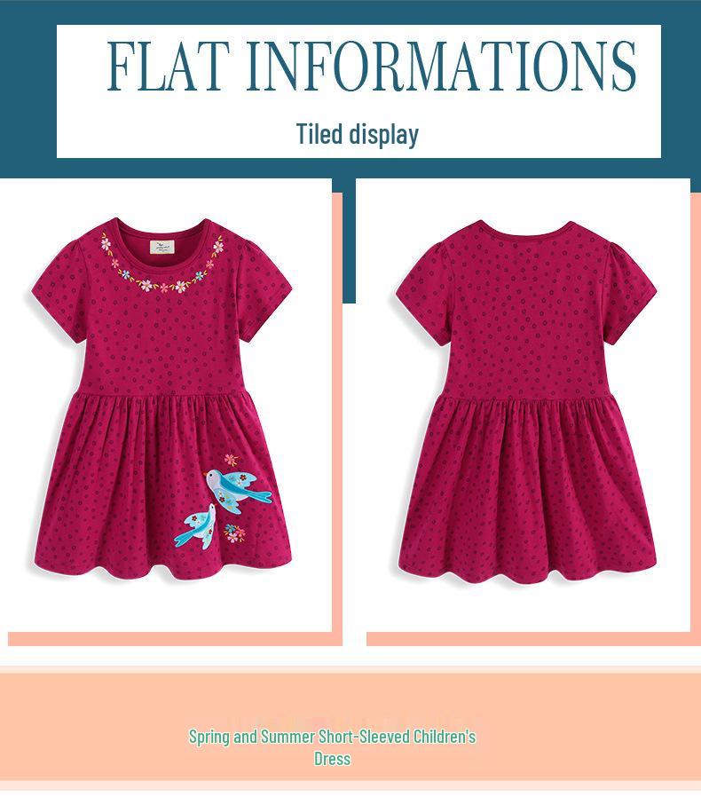 Robe d'été mignonne style européen à manches courtes pour tout-petits et filles - Nouveautés