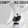 Natural Cotton High Tube Sports Socks Reinforced Heel Toe Antis Odor Daily Workout Basics