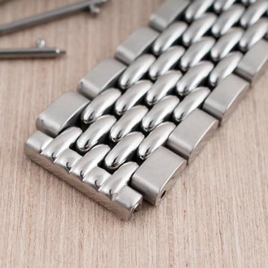 StrapHabit Watch Bracelet Q Timex Band Replacement 36mm 38mm 40mm M79 GMT Chronograph - TQ18 Quick Release Beads Rice Strap Stainless Steel Vintage