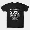 Asian Size Men Print T-shirt I Survived 2020 No-Cut Heat Transfer Print Cotton Tshirt