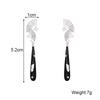 New Chinese Style Sweet Cool Long Fan-Shaped Pendant Drop Earring for Women Exaggerated Girl Gift Rock Jewelry