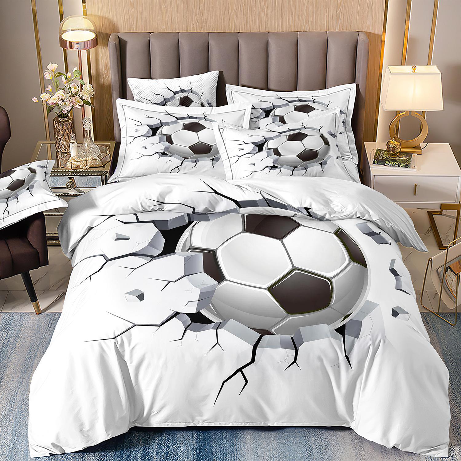 

Постельное белье Двух- или Трехпредметное Спортивное Футбол 3D Цифровая печать Полиэстер AU Double 180x210cm