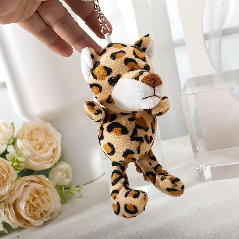 Cute Jungle Animal Lion Elephant Key Chain Cartoon Doll Backpack Car Key Pendant Doll Plush Toy Party Exquisite Small Gift