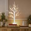 PEIDUO Artificial Tree for Easter Decorations, 2 FT Birch Tree with LED Lights, Warm White Fairy Lights Spirit Tree Lamp for Home Indoor Tabletop