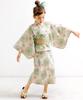 Bee Yukata Set for Easy To Perfect for Festivals and Fireworks with a Shibori Obi and Pink Dahlia Pattern 3-Piece Girls, Summer, Wear, Two-Way Design,