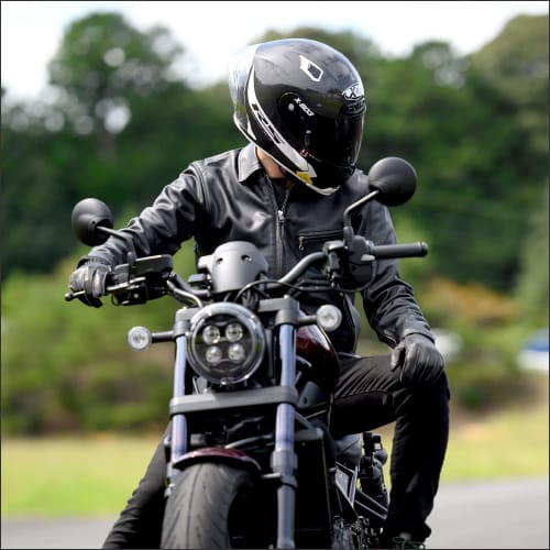 Daytona Motorcycle Leather Jacket Genuine Leather (Water Repellent) Spring/Autumn/Winter Single Rider with Collar DL-002 Black L Size (Men's) 24526