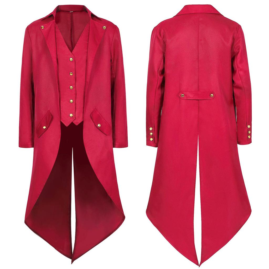 Men's Medieval Retro Tuxedo Jacket for Spring & Autumn 2025 - Performance COS Costume