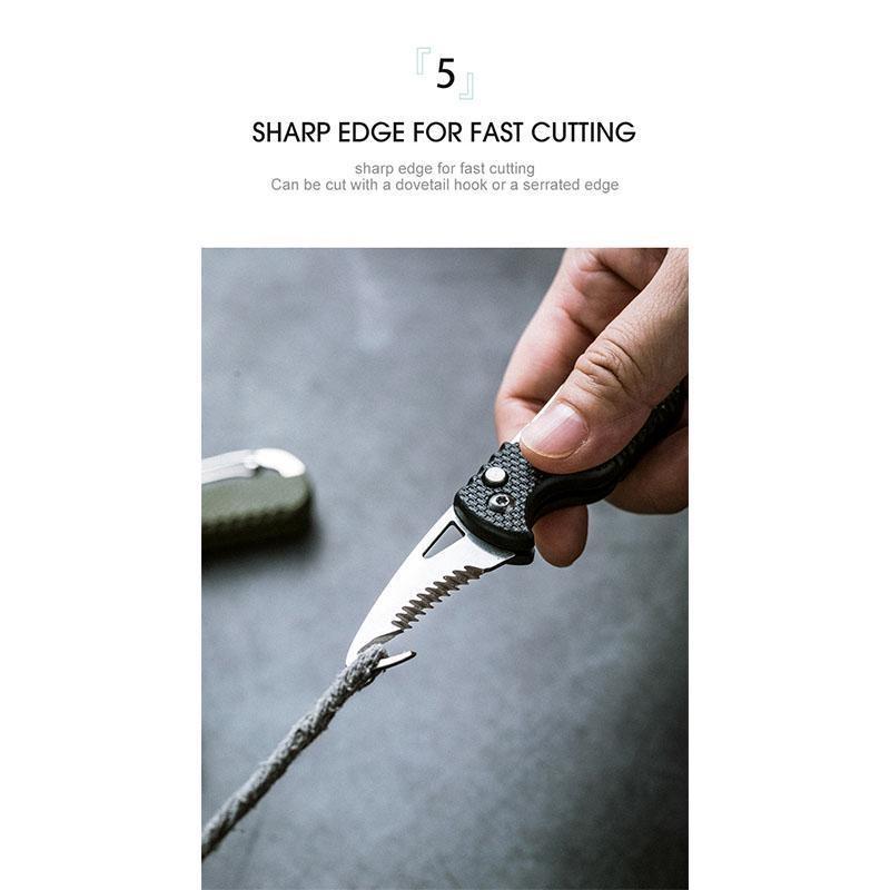 Portable Multifunctional Knife Foldable Parcel Knife with Hook Cutting Rope Emergency Survival Tool