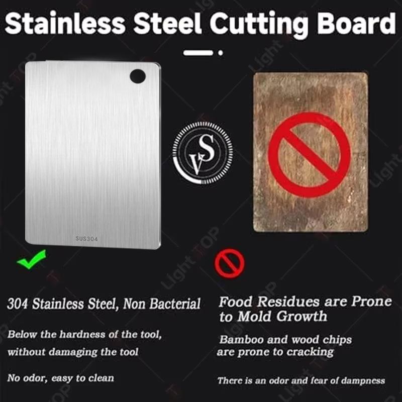 Stainless Steel Cutting Boards Multi-Purpose Double Sided Chopping Boards for Cutting Meat Fruit and Vegetable Food Grade Board