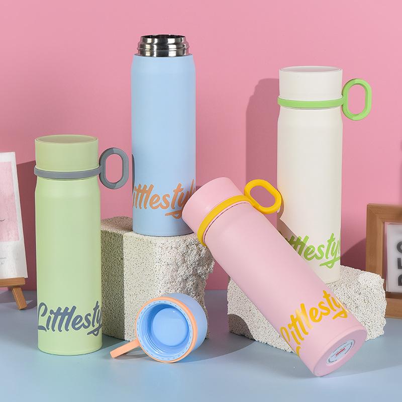 340ml Thermo Bottle Stainless Steel small Capacity cup Vacuum Flask With Straw Tumbler Cold Hot Drinks Thermos Cup Gym Drinkware