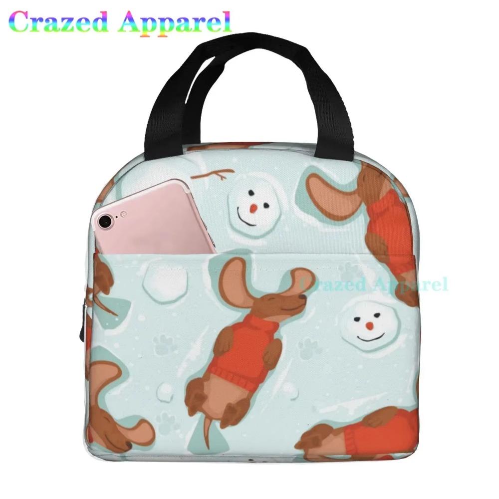 Ucsaxue Dogs I Love My Pet I Love Dachshund Lunch Bag Travel Box Work Bento Cooler Reusable Tote Picnic Boxes Insulated Bags