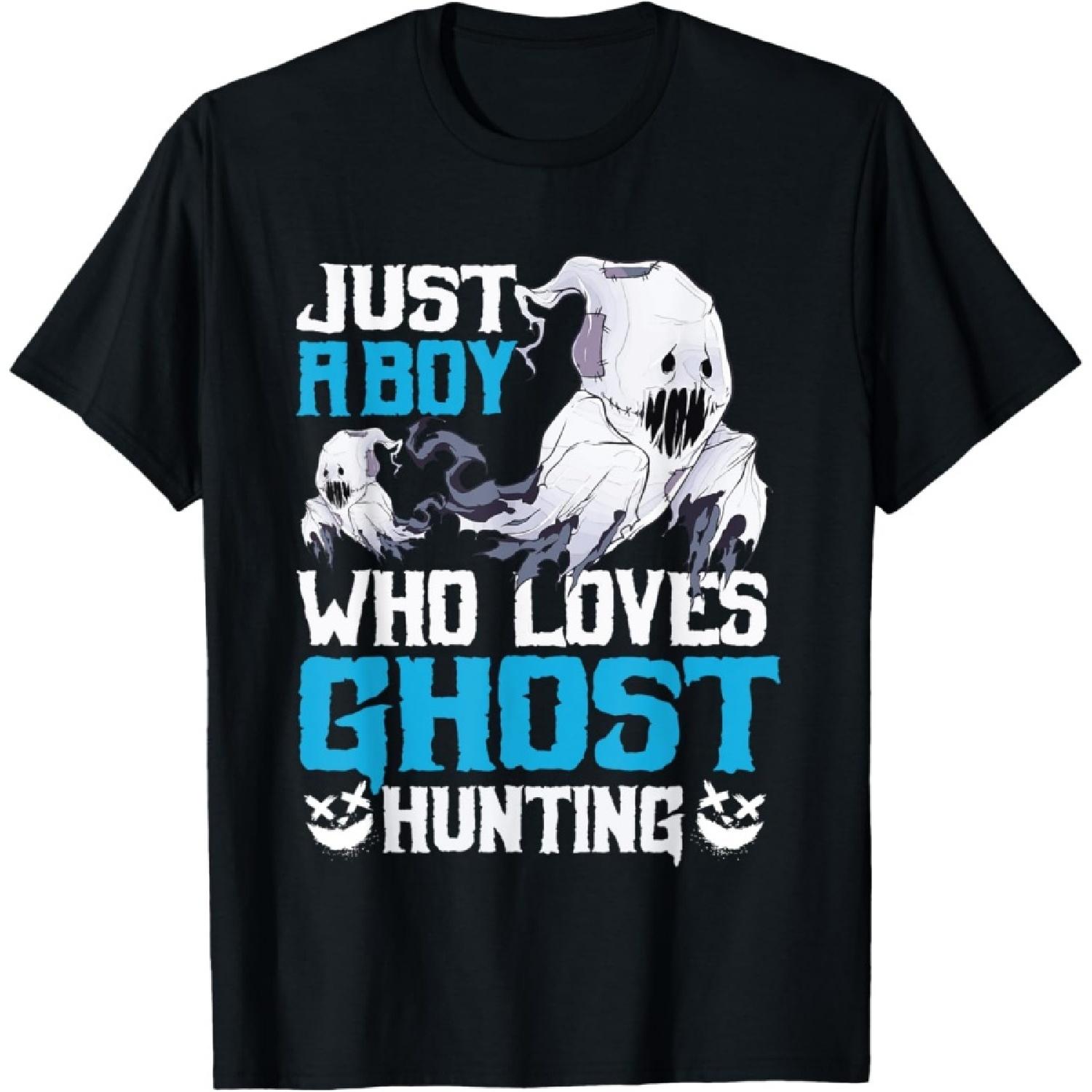 Just A Boy Who Loves Ghost Hunting Gift Ghost Hunting T-Shirt S