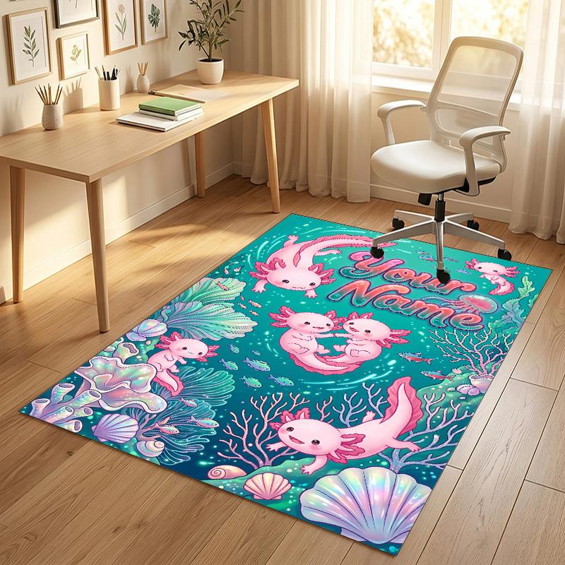 Tropical Theme Soft Crystal Velvet Rug Custom Name & Text Print Non Slip Floor Rug for Bedroom Living Room