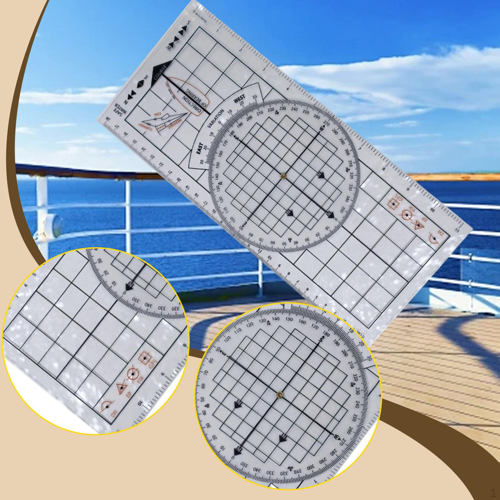 Course Nautical Protractor Useful Marine Sailing Accessories Clear Single Handed Straight Divider